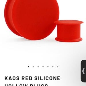 KAOS RED Medical-Grade SILICONE HOLLOW PLUGS 3/4” gauges NEW